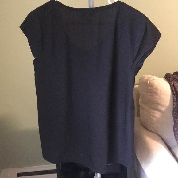 Loft, small black with white wisps shirt. - Picture 2 of 3